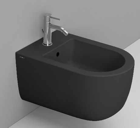 Ceramica Dolomite Mirto Round bidé suspendido negro D472681