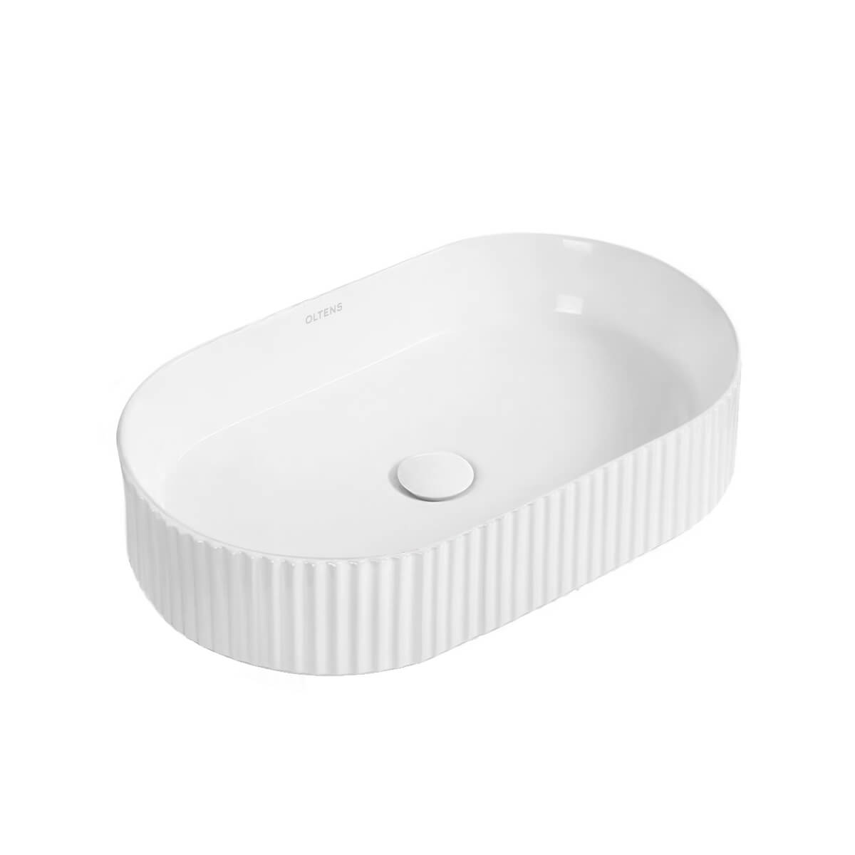 Oltens Hamnes lavabo 50x32 cm oval sobre encimera blanco brillante 40831000