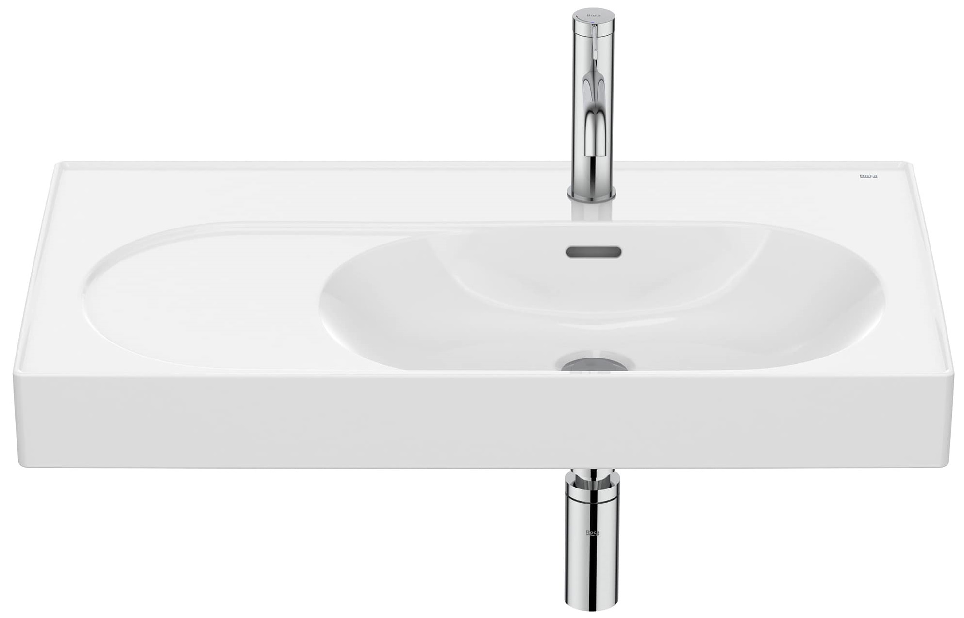 Roca Meridian lavabo 80x46 cm rectangular clásico-para mueble blanco brillante A327744S00