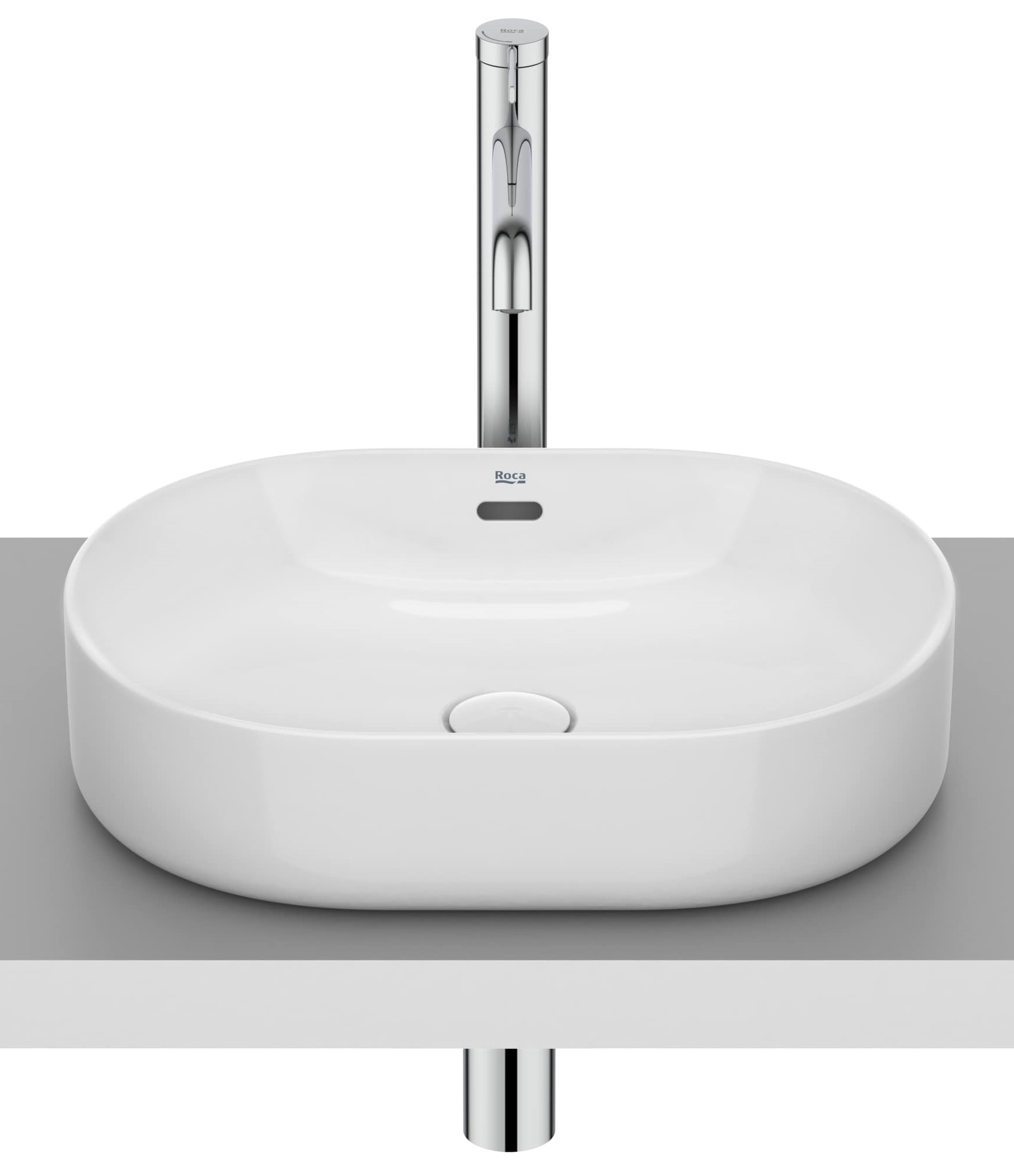 Roca Meridian lavabo 46x36.5 cm oval sobre encimera blanco brillante A327748000
