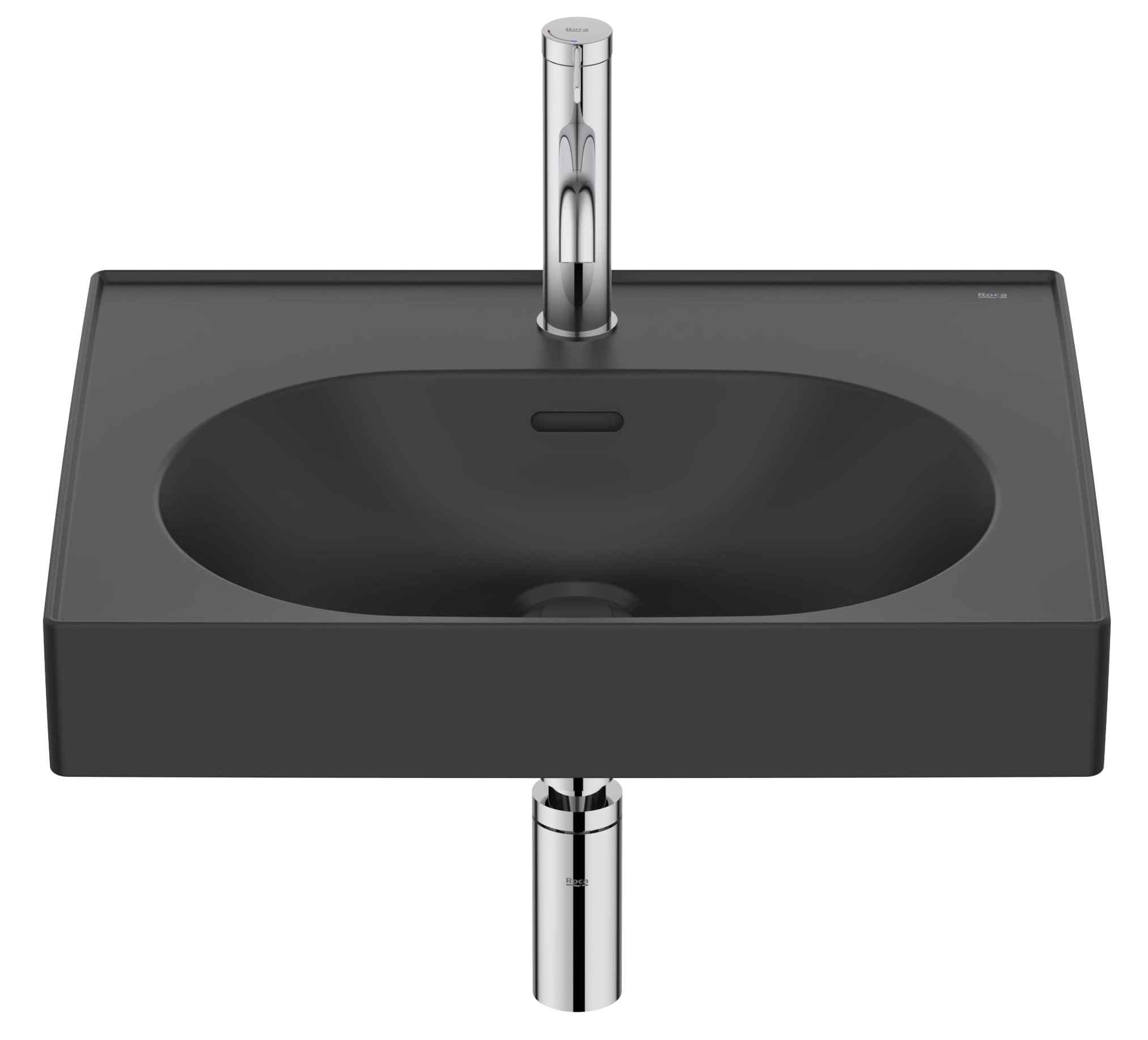 Roca Meridian lavabo 55x46 cm rectangular clásico-para mueble negro A327741080