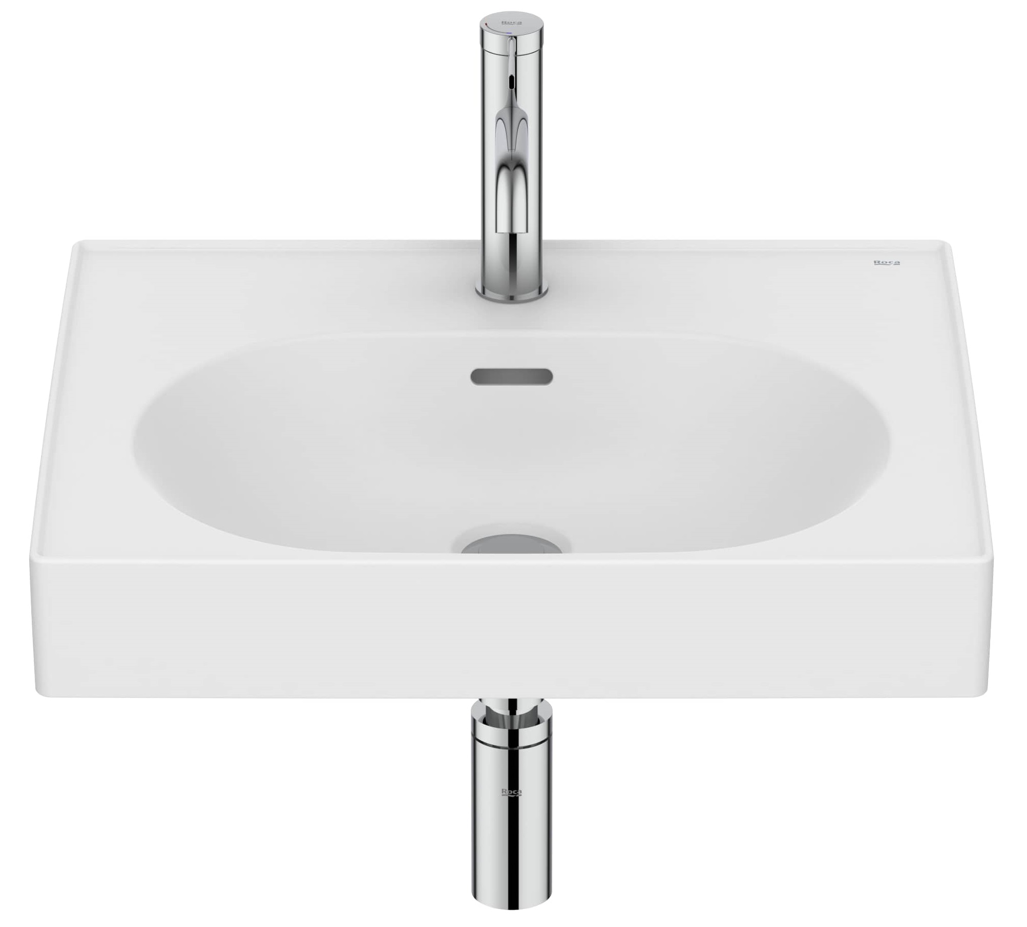 Roca Meridian lavabo 55x46 cm rectangular clásico-para mueble blanco A327741620