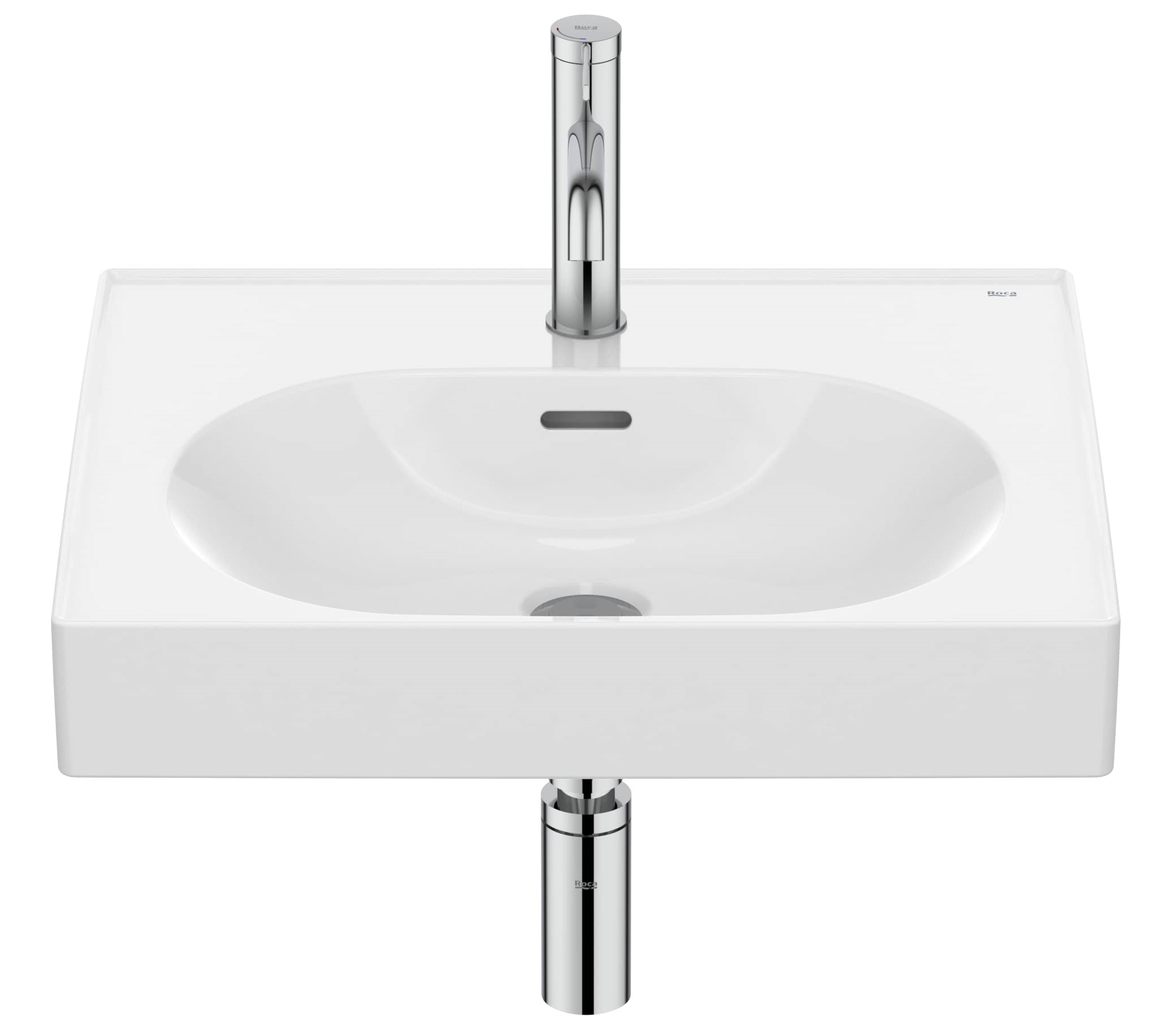 Roca Meridian lavabo 55x46 cm rectangular clásico-para mueble blanco brillante A327741000
