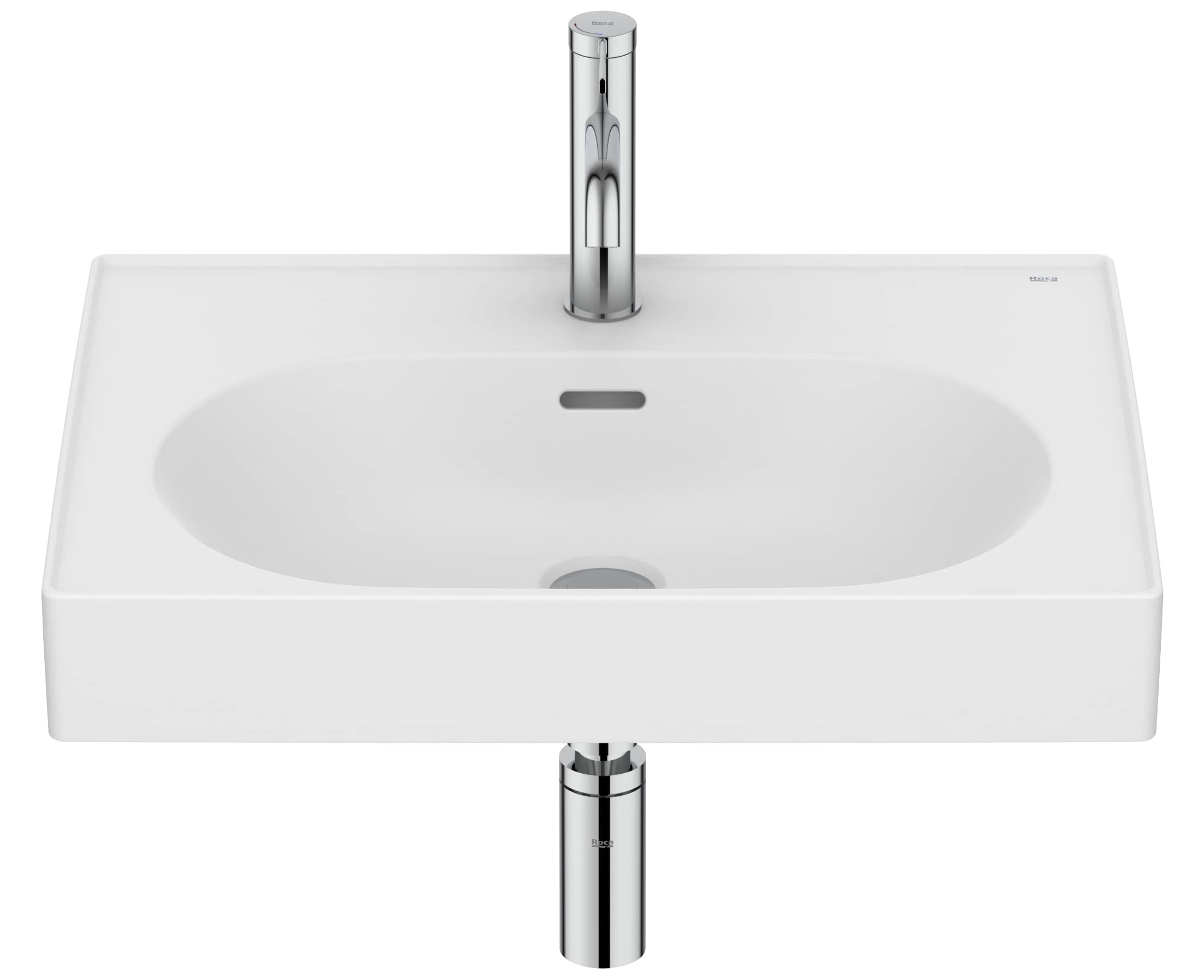 Roca Meridian lavabo 60x46 cm rectangular clásico-para mueble blanco mate A327742620
