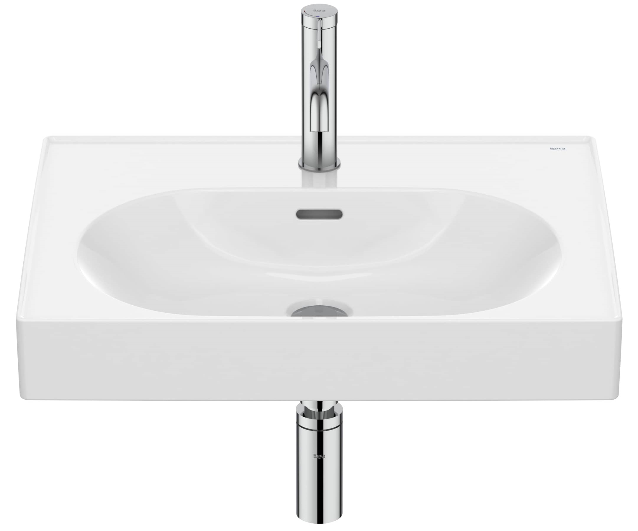 Roca Meridian lavabo 60x46 cm rectangular clásico-para mueble blanco A327742000