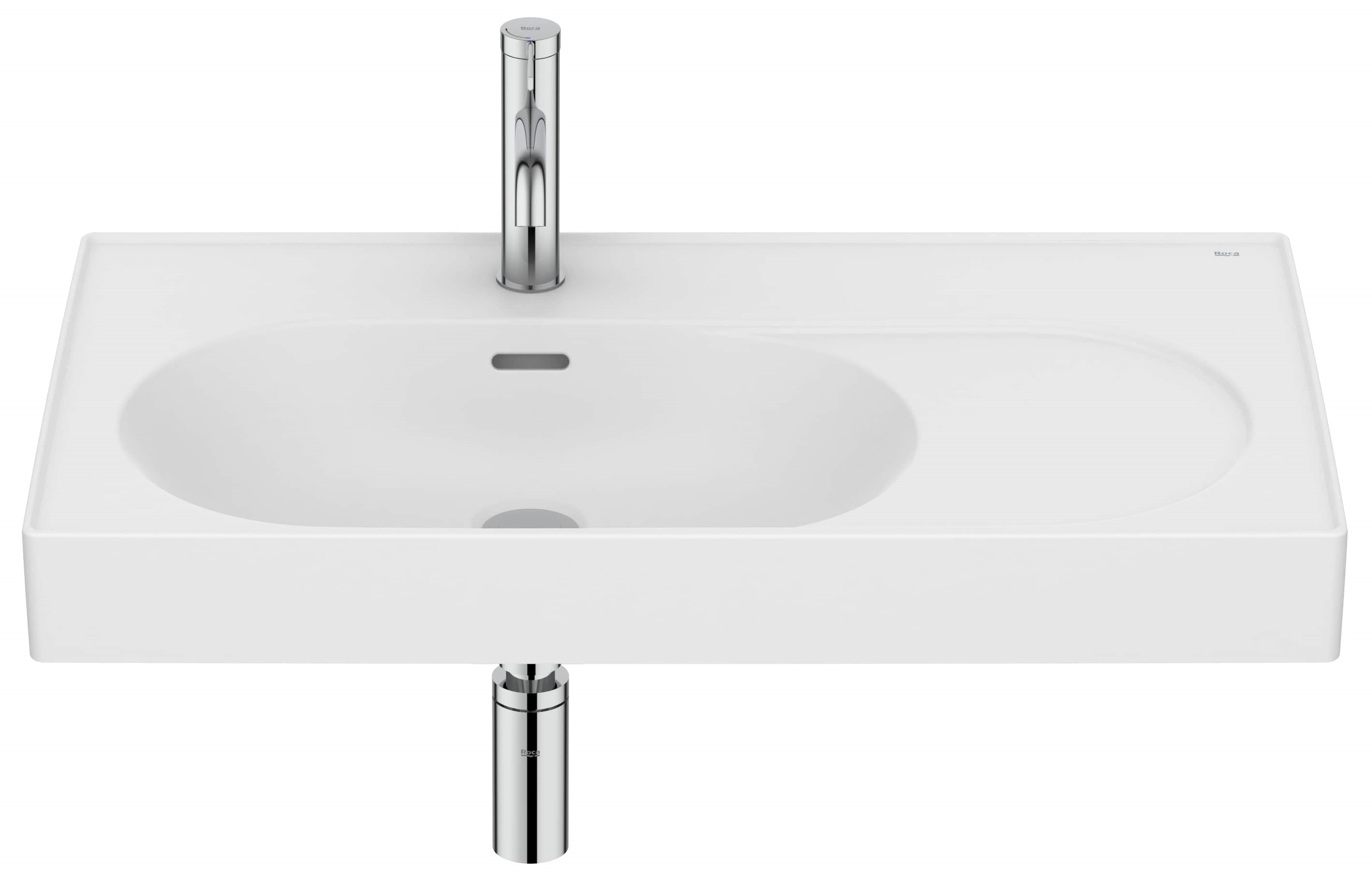 Roca Meridian lavabo 80x46 cm rectangular clásico-para mueble blanco mate A327743620