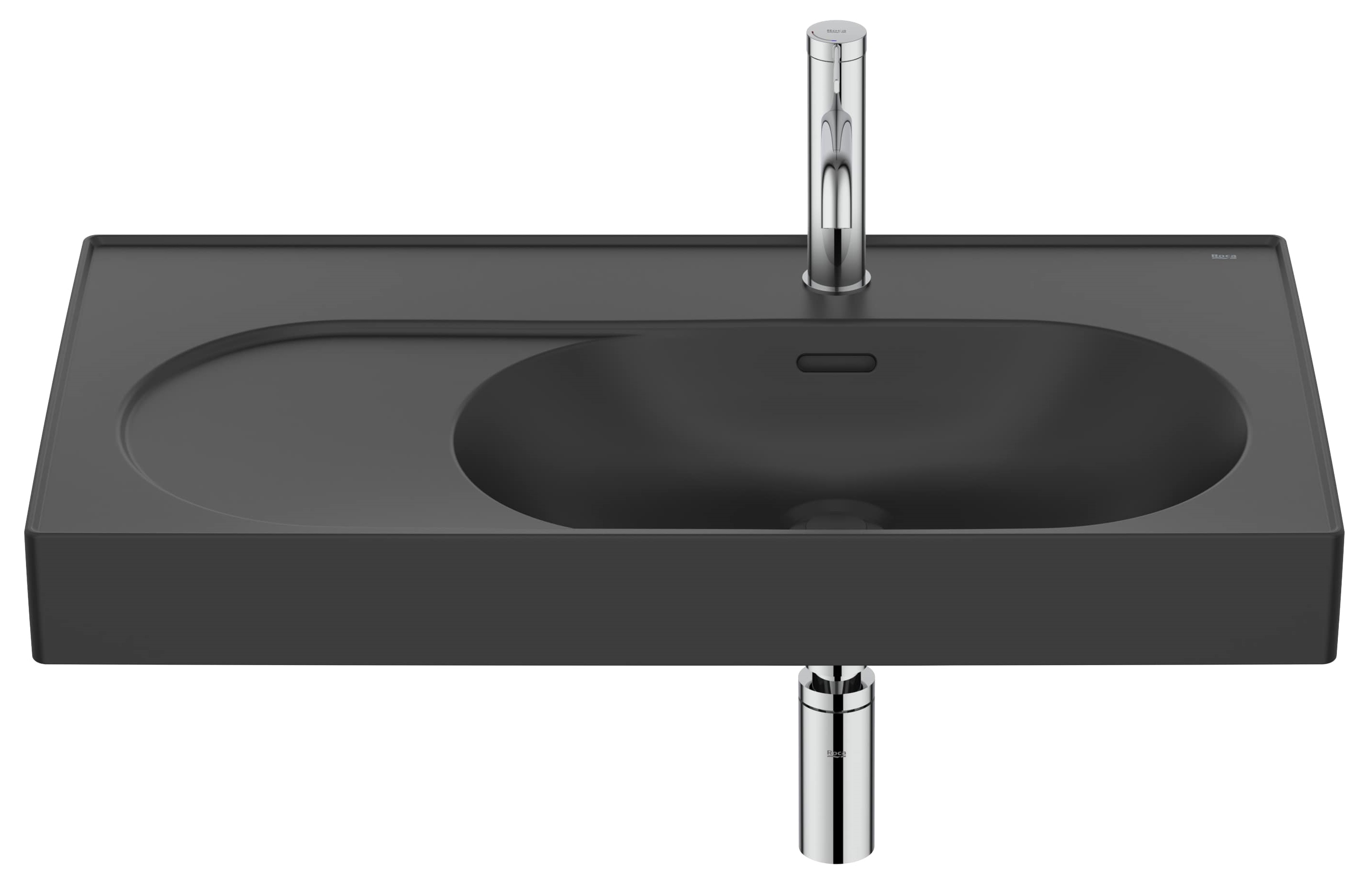 Roca Meridian lavabo 80x46 cm rectangular clásico-para mueble negro A327744080