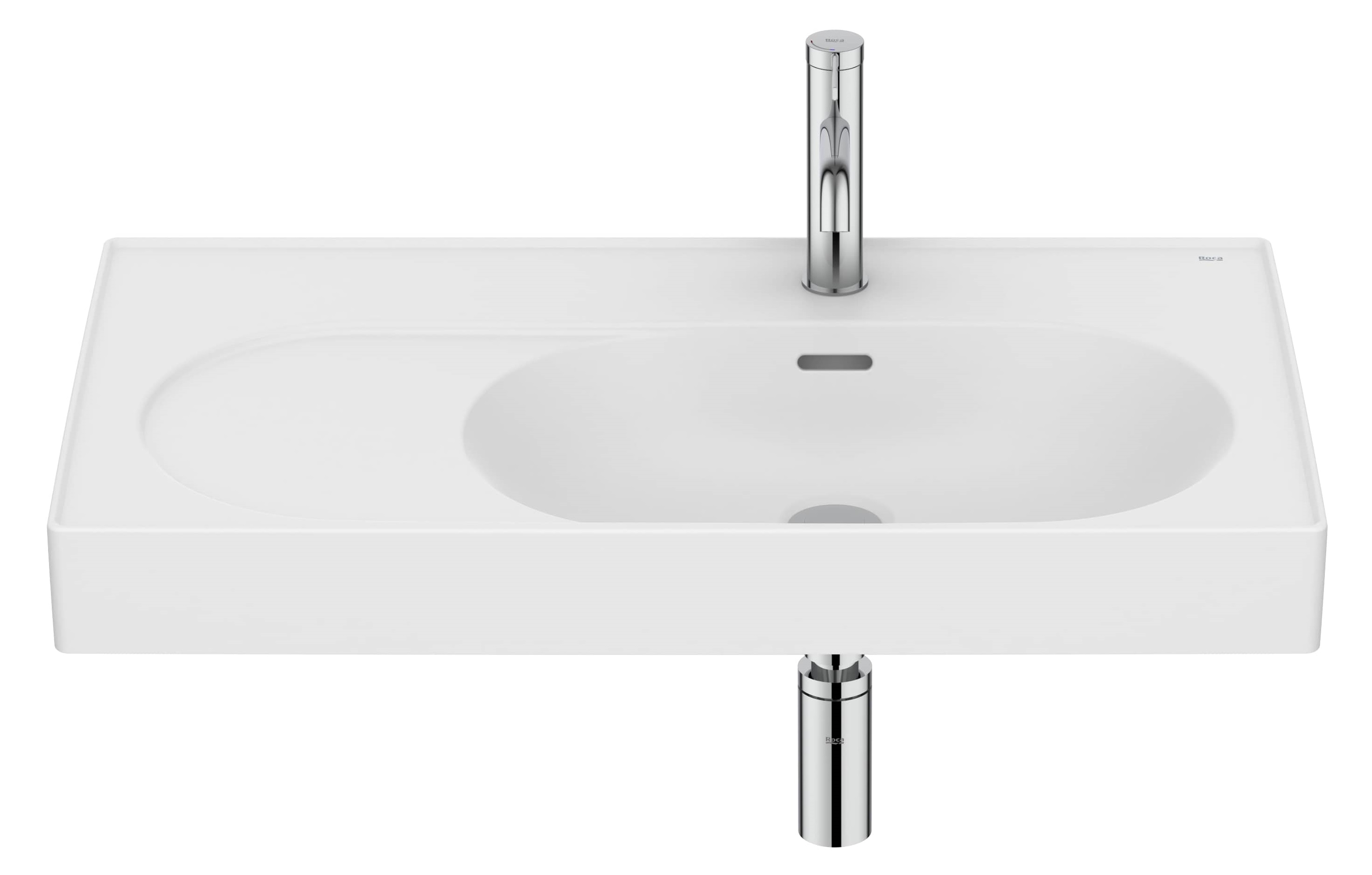 Roca Meridian lavabo 80x46 cm rectangular clásico-para mueble blanco A327744620