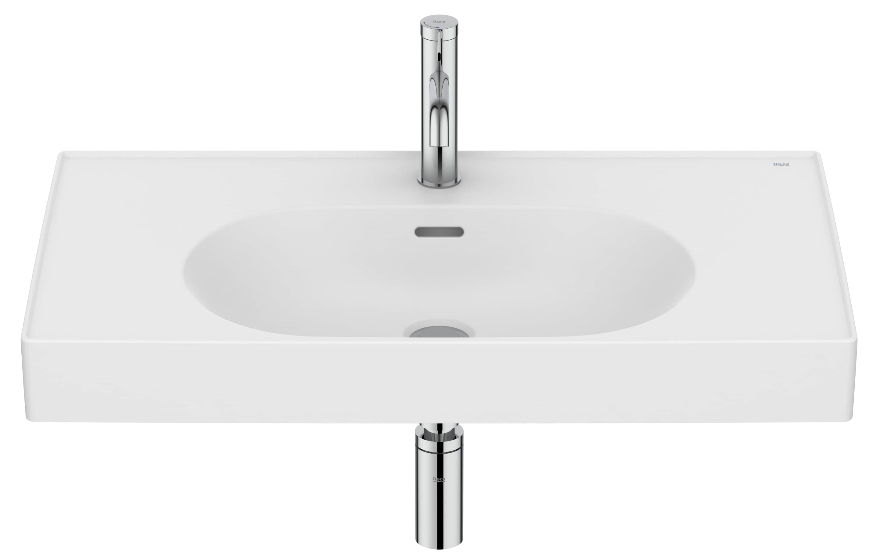 Roca Meridian lavabo 80x46 cm rectangular clásico-para mueble blanco mate A327745620