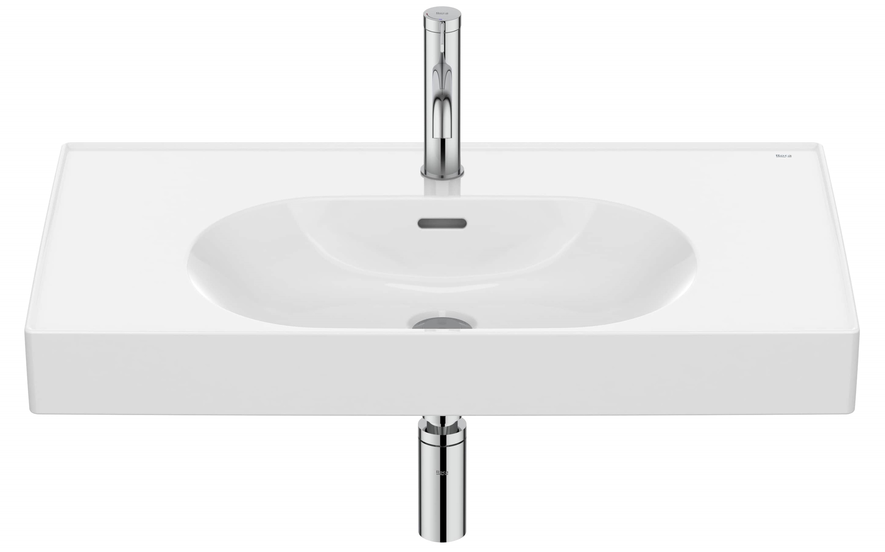 Roca Meridian lavabo 80x46 cm rectangular clásico-para mueble blanco A327745000