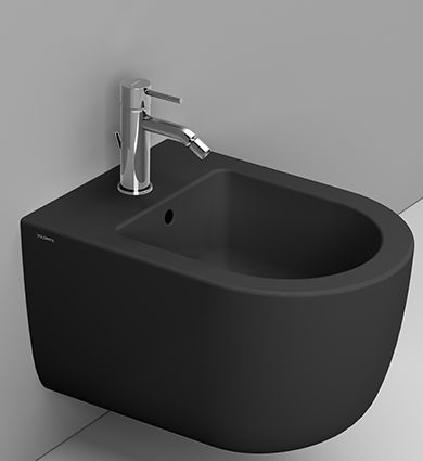 Ceramica Dolomite Mirto Round Short bidé suspendido negro D473681