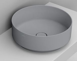 Ceramica Dolomite Noemi lavabo 44x44 cm circular sobre encimera gris/piedra mate D310545