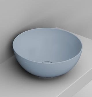 Ceramica Dolomite Noemi lavabo 44x44 cm circular sobre encimera azul mate D310671