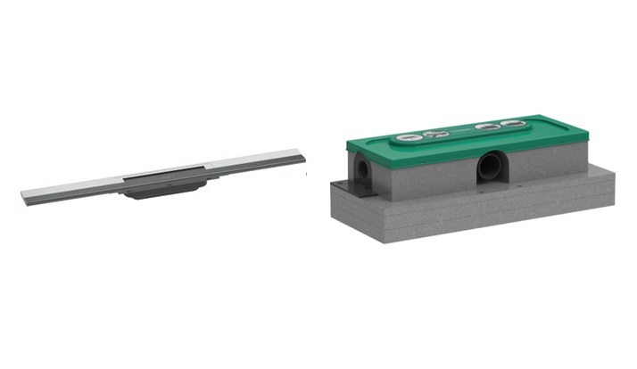 Conjunto elemento externo del desagüe Hansgrohe RainDrain Flex 56043000, kit de montaje Hansgrohe uBox Universal 1000180