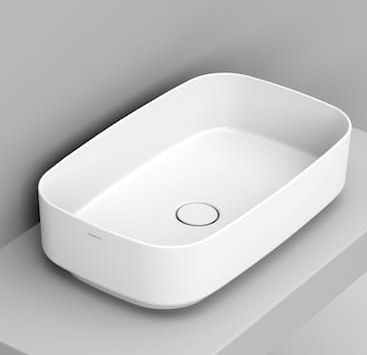Ceramica Dolomite Noemi lavabo 62x38 cm rectangular sobre encimera blanco brillante D311001