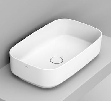 Ceramica Dolomite Noemi lavabo 62x38 cm rectangular sobre encimera blanco mate D311041