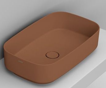 Ceramica Dolomite Noemi lavabo 62x38 cm rectangular sobre encimera marrón/beige mate D311061