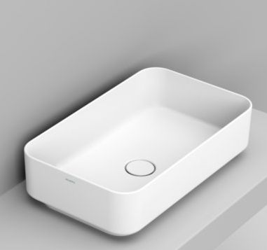 Ceramica Dolomite Noemi lavabo 60x36 cm rectangular sobre encimera blanco brillante D311101