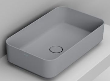 Ceramica Dolomite Noemi lavabo 60x36 cm rectangular sobre encimera gris/piedra mate D311145