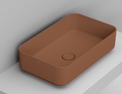 Ceramica Dolomite Noemi lavabo 60x36 cm rectangular sobre encimera marrón/beige mate D311161
