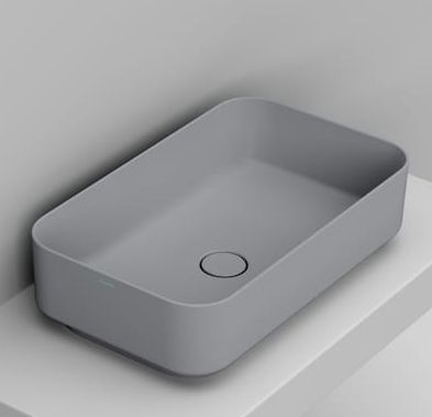Ceramica Dolomite Noemi lavabo 64x38.5 cm rectangular sobre encimera gris/piedra mate D311245