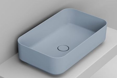 Ceramica Dolomite Noemi lavabo 64x38.5 cm rectangular sobre encimera azul D311271