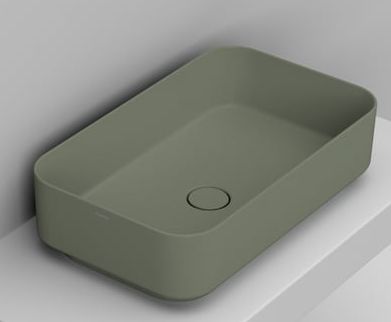 Ceramica Dolomite Noemi lavabo 64x38.5 cm rectangular sobre encimera verde D311275