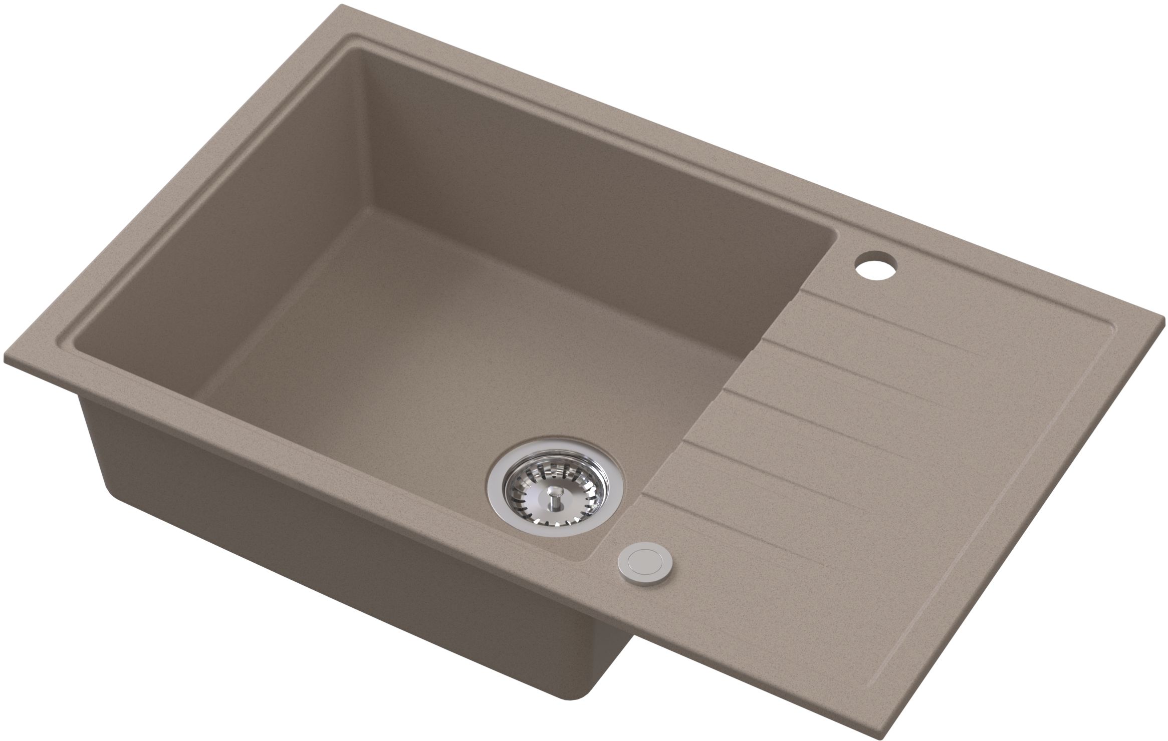Ruvetti Axel fregadero de granito 78x50 cm beige 3001AX_BE160XL_W