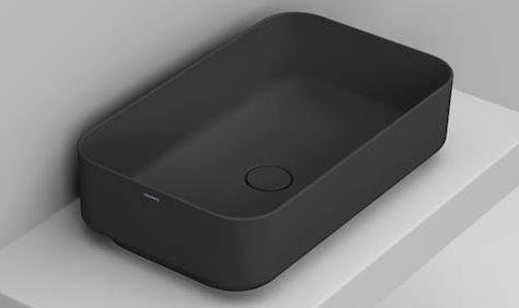 Ceramica Dolomite Noemi lavabo 64x38.5 cm rectangular sobre encimera negro mate D311281