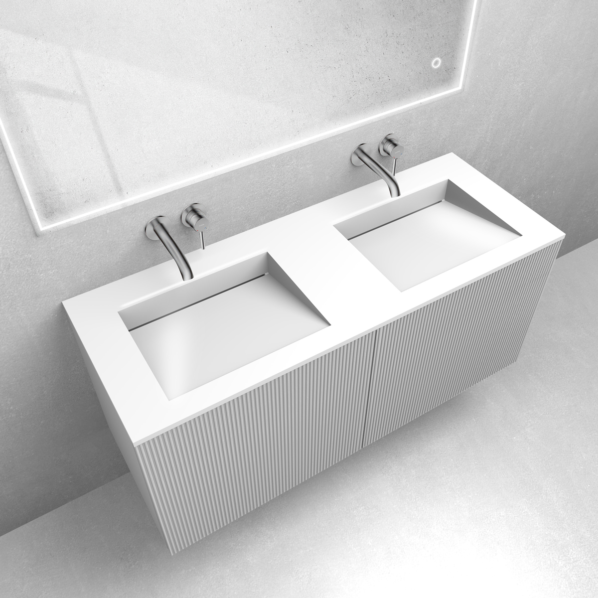 Conjunto lavabo Oltens Stila 40205000, armario Oltens Lun Rilla 60027000