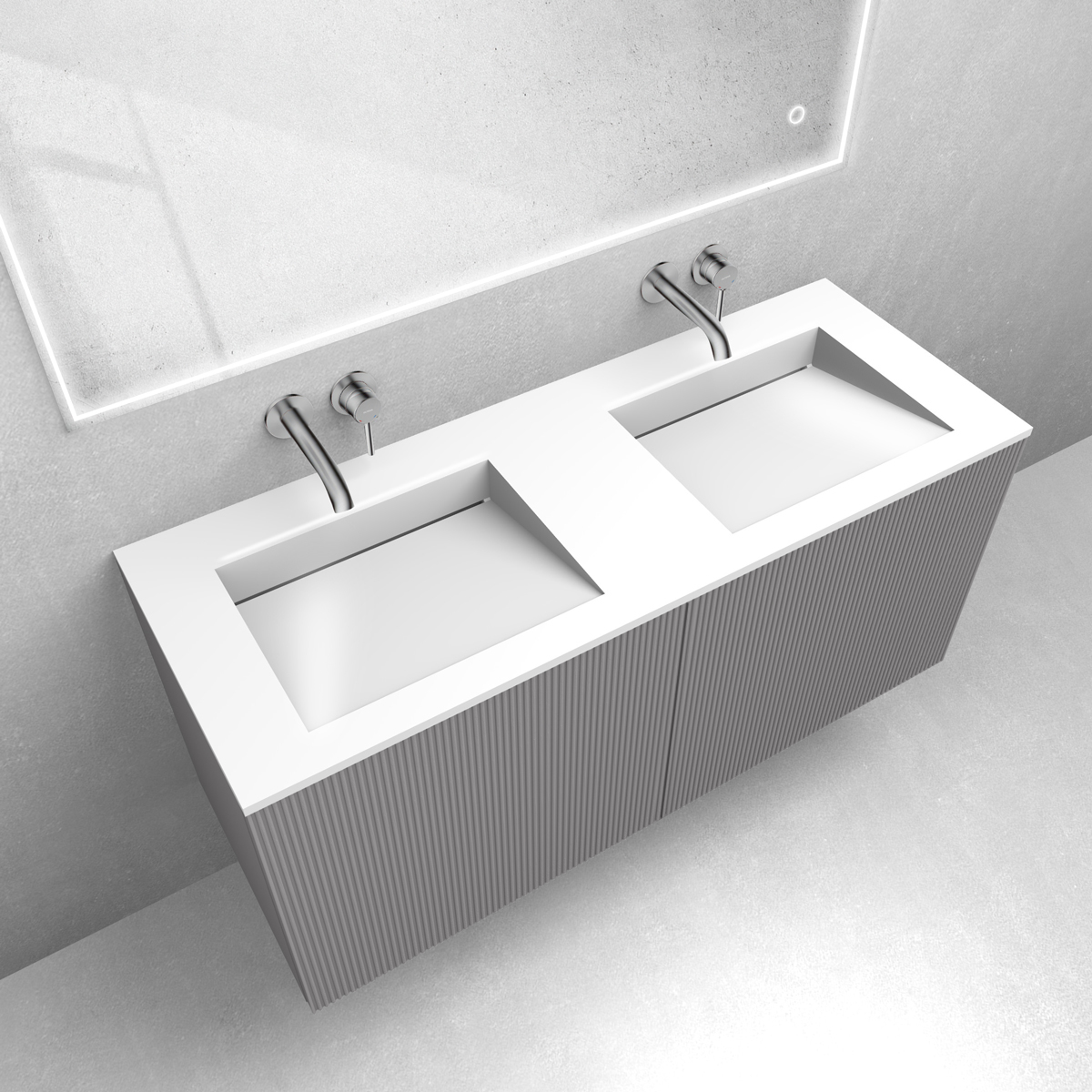 Conjunto lavabo Oltens Stila 40205000, armario Oltens Lun Rilla 60027900