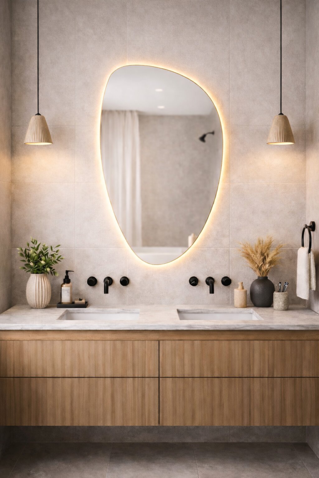 Baltica Design Stone Fluid espejo 55x92 cm con iluminación 5904107933115