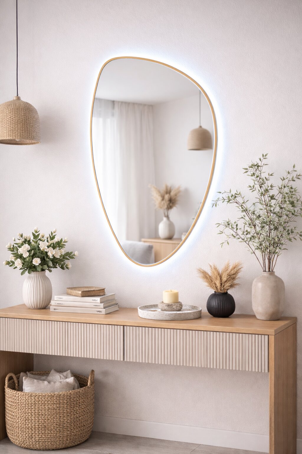 Baltica Design Stone Fluid espejo 55x92 cm con iluminación oro 5904107932729