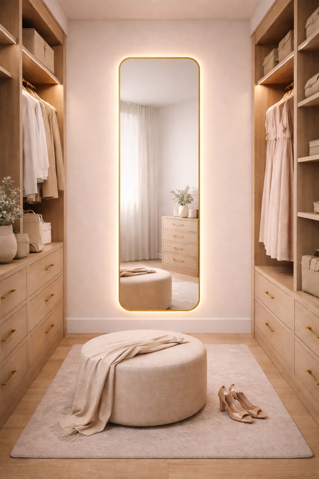 Baltica Design Stone Aura espejo 50x155 cm con iluminación oro 5904107932910