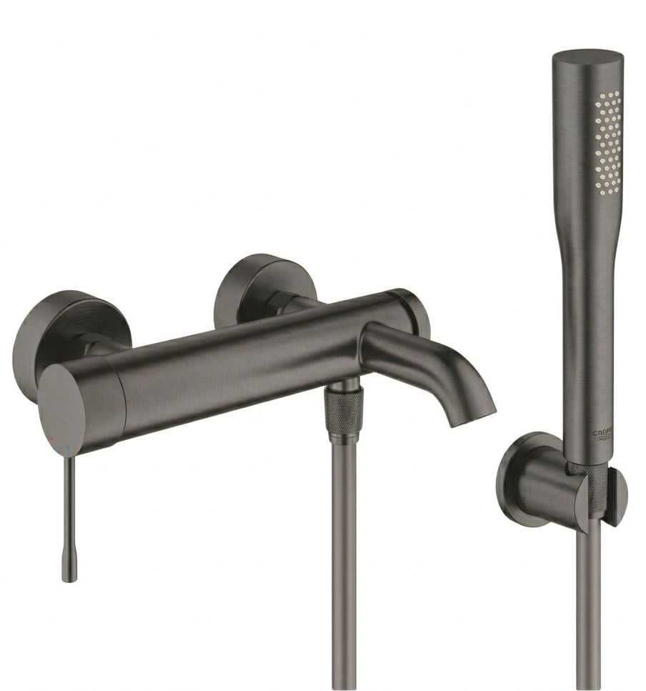 Conjunto grifo de bañera y ducha Grohe Essence 33624AL1, alcachofa de ducha Grohe Euphoria 27400AL0, 27074AL0, 28362A01