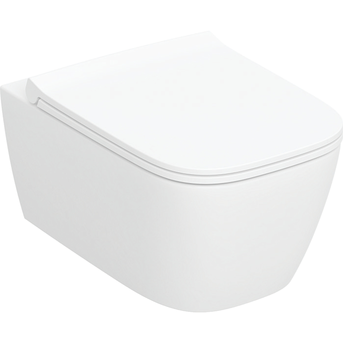 Geberit Smyle Square taza de inodoro con asiento de cierre suave suspendido sin reborde con descarga de remolino blanco brillante 503.171.00.1