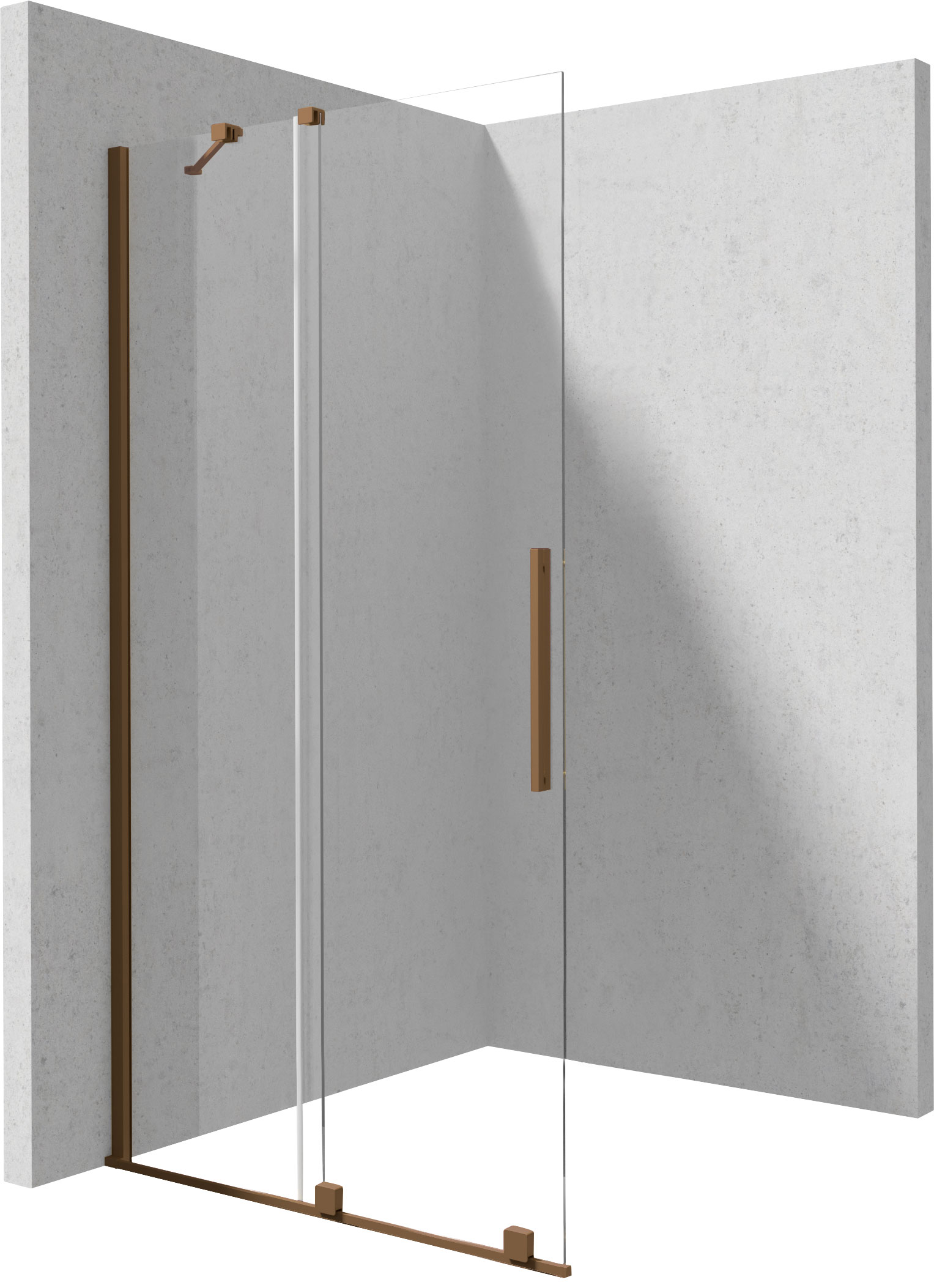 Deante Prizma mampara de ducha walk-in 80 cm marrón cepillado/vidrio transparente KTJ_C38R