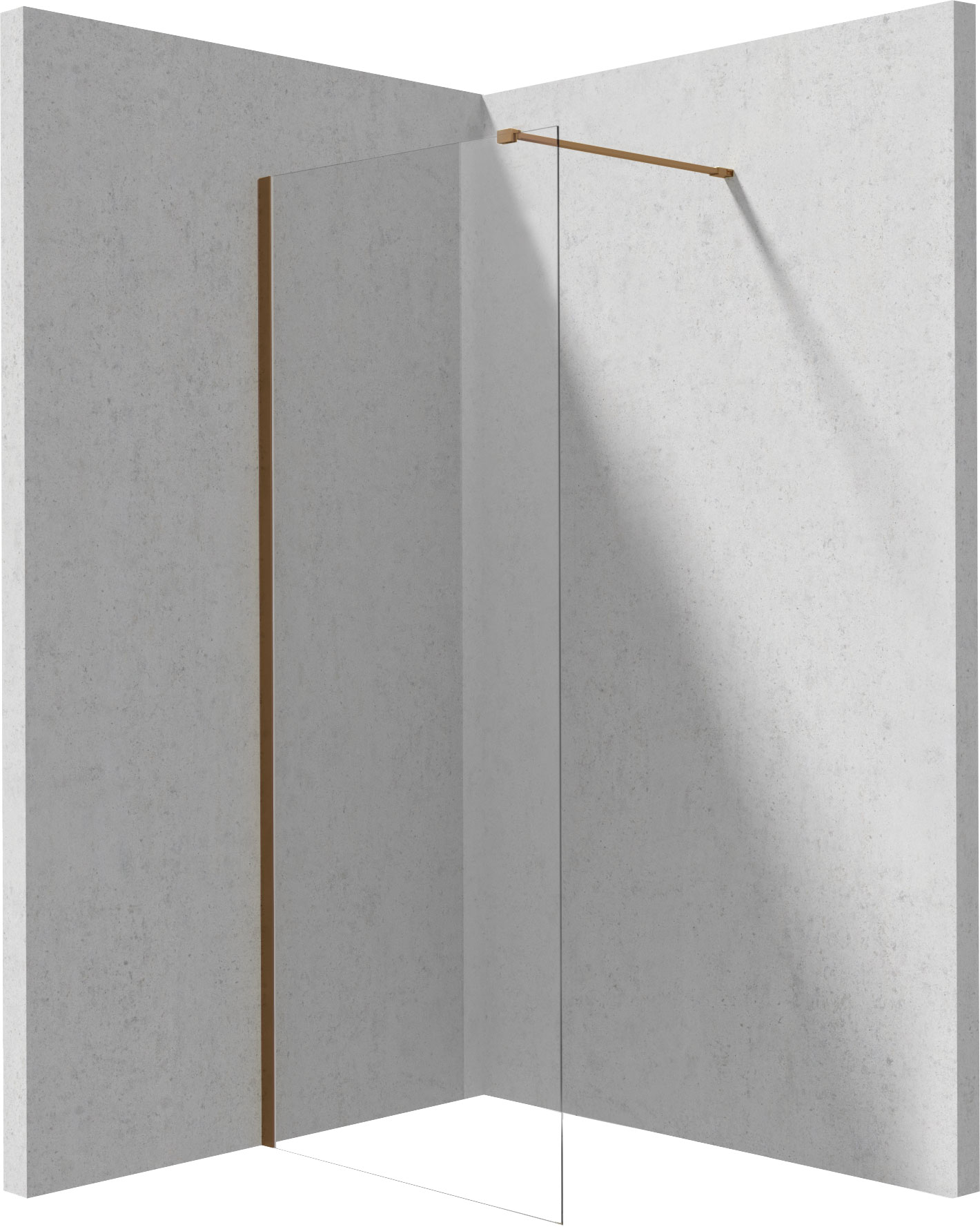 Deante Prizma mampara de ducha walk-in 70 cm marrón cepillado/vidrio transparente KTJ_C37P