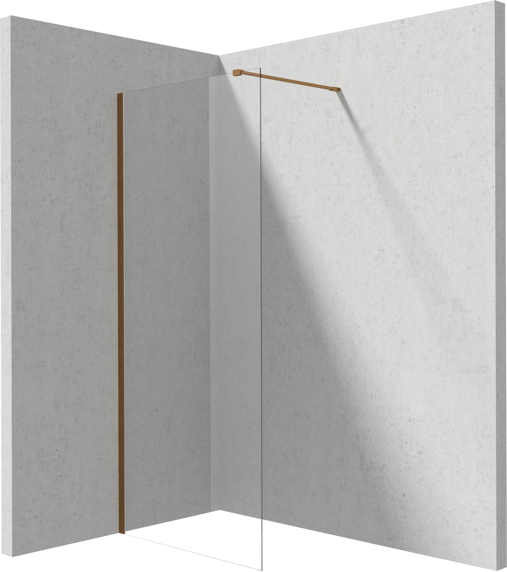 Deante Prizma mampara de ducha walk-in 100 cm marrón cepillado/vidrio transparente KTJ_C30P