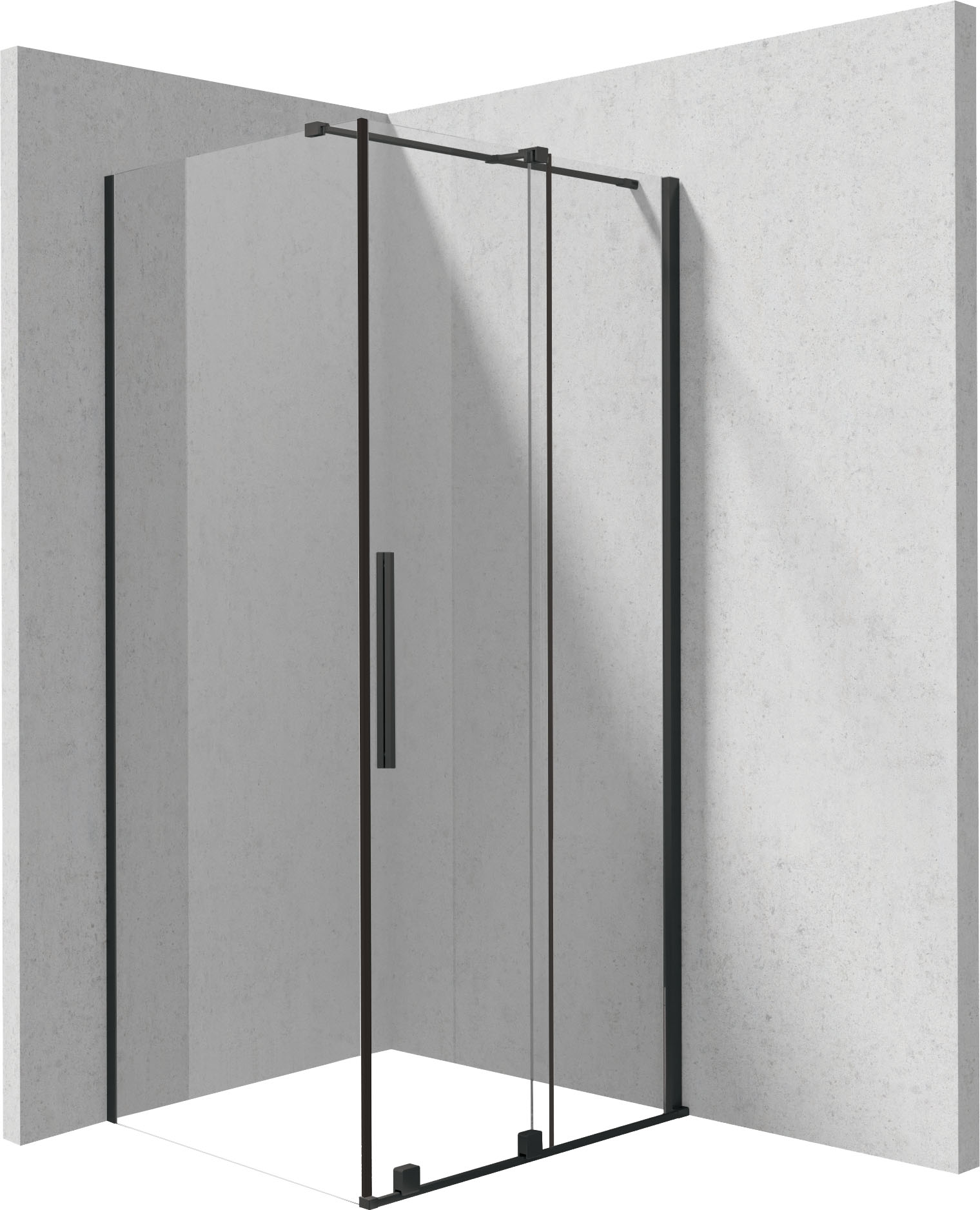Deante Prizma cabina de ducha 100x90 cm rectangular negro mate/vidrio transparente KPNNP10S09
