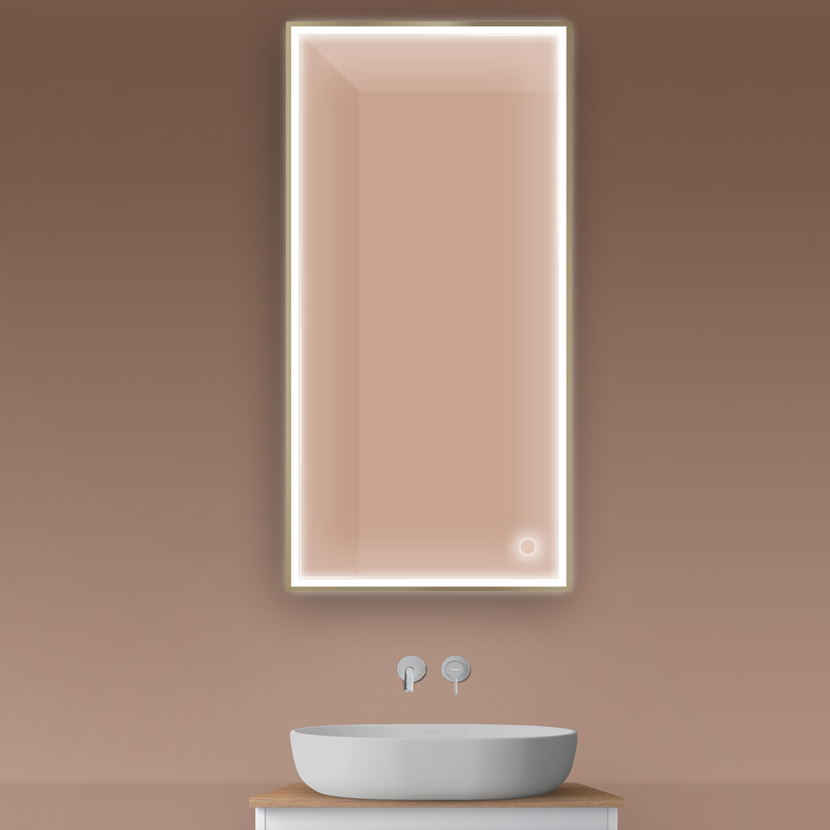 Oltens Nordlis espejo 60x120 cm rectangular con iluminación con lámina calefactora 64107510