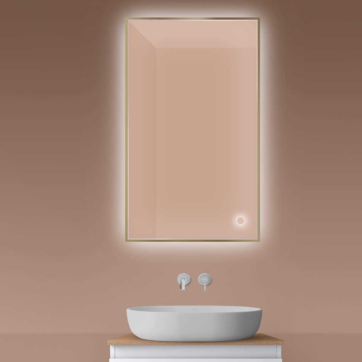 Oltens Nordlis espejo 60x100 cm rectangular con iluminación con lámina calefactora 64111510