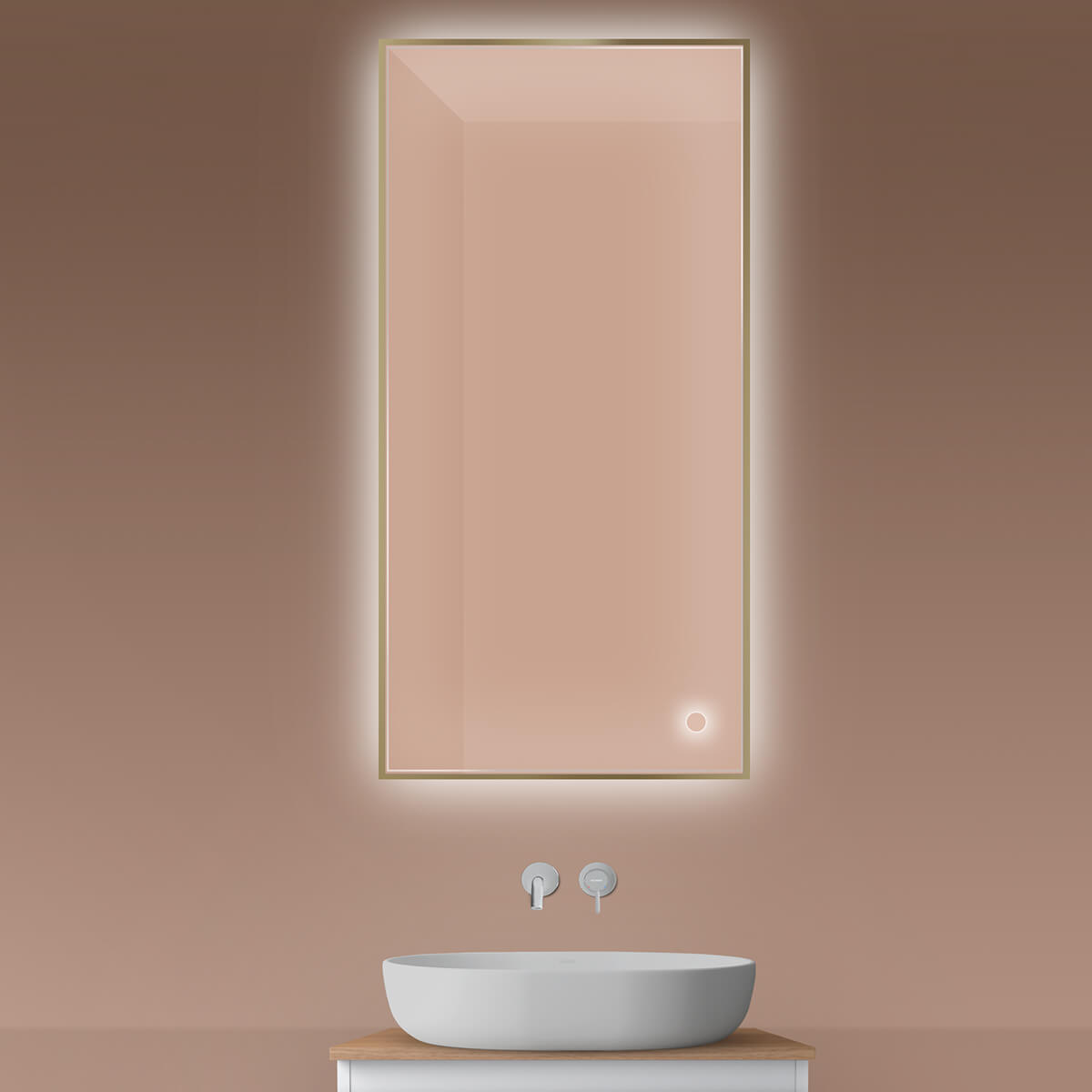 Oltens Nordlis espejo 60x120 cm rectangular con iluminación con lámina calefactora 64112510