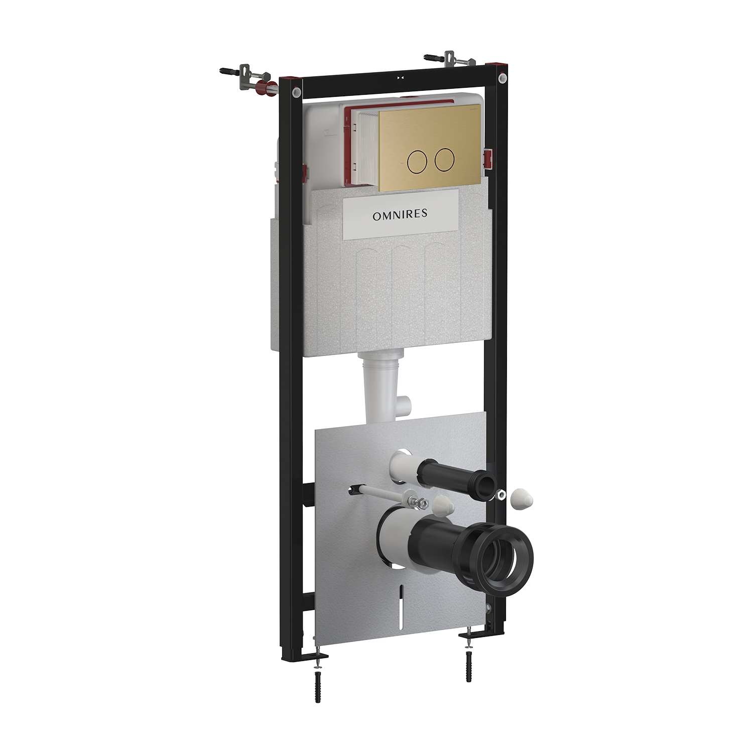 Omnires Eco Flush Set marco empotrado con pulsador para inodoro suspendido STFWCECO1R45-RBR