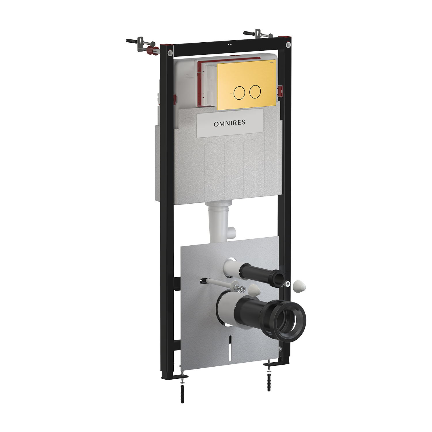 Omnires Eco Flush Set marco empotrado con pulsador para inodoro suspendido STFWCECO1R45-RGLB
