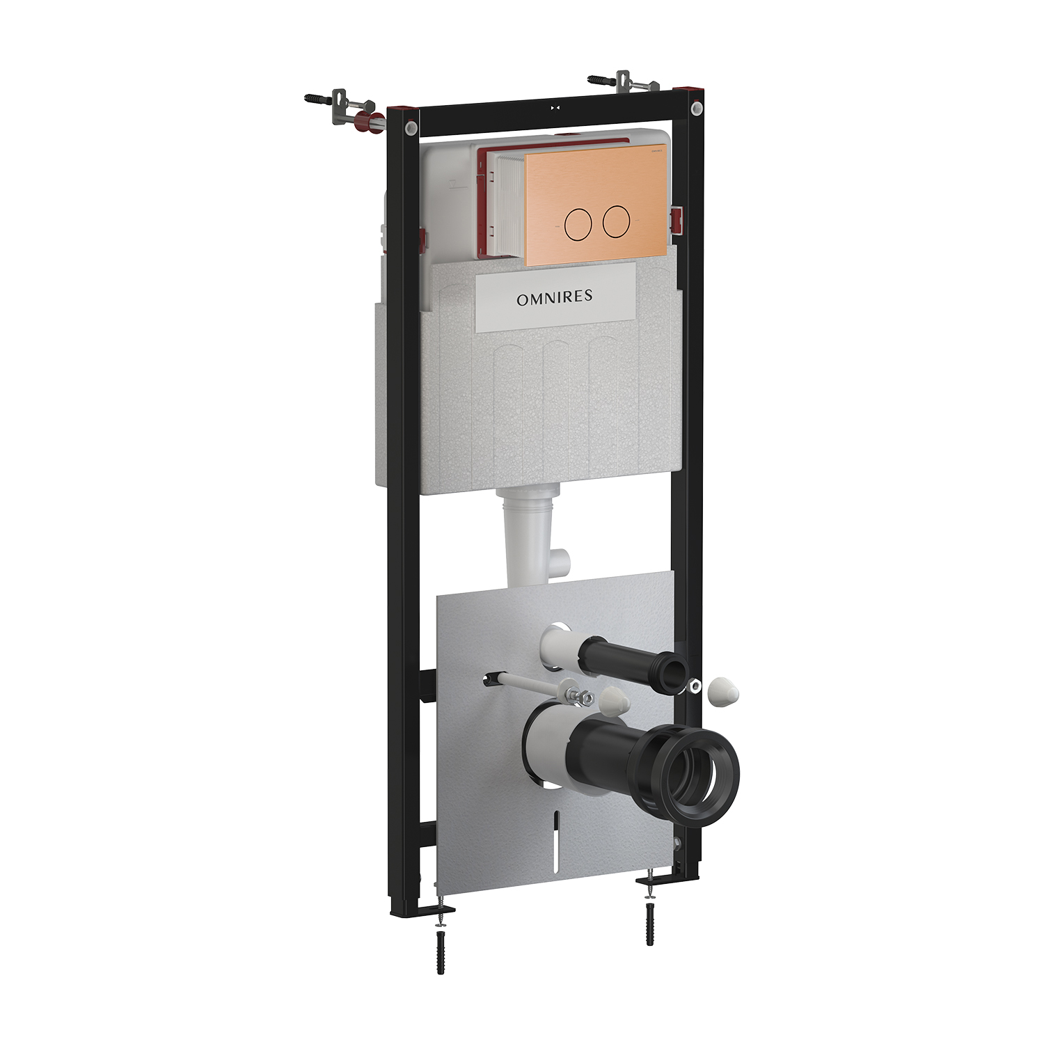 Omnires Eco Flush Set marco empotrado con pulsador para inodoro suspendido STFWCECO1R45-RCPB