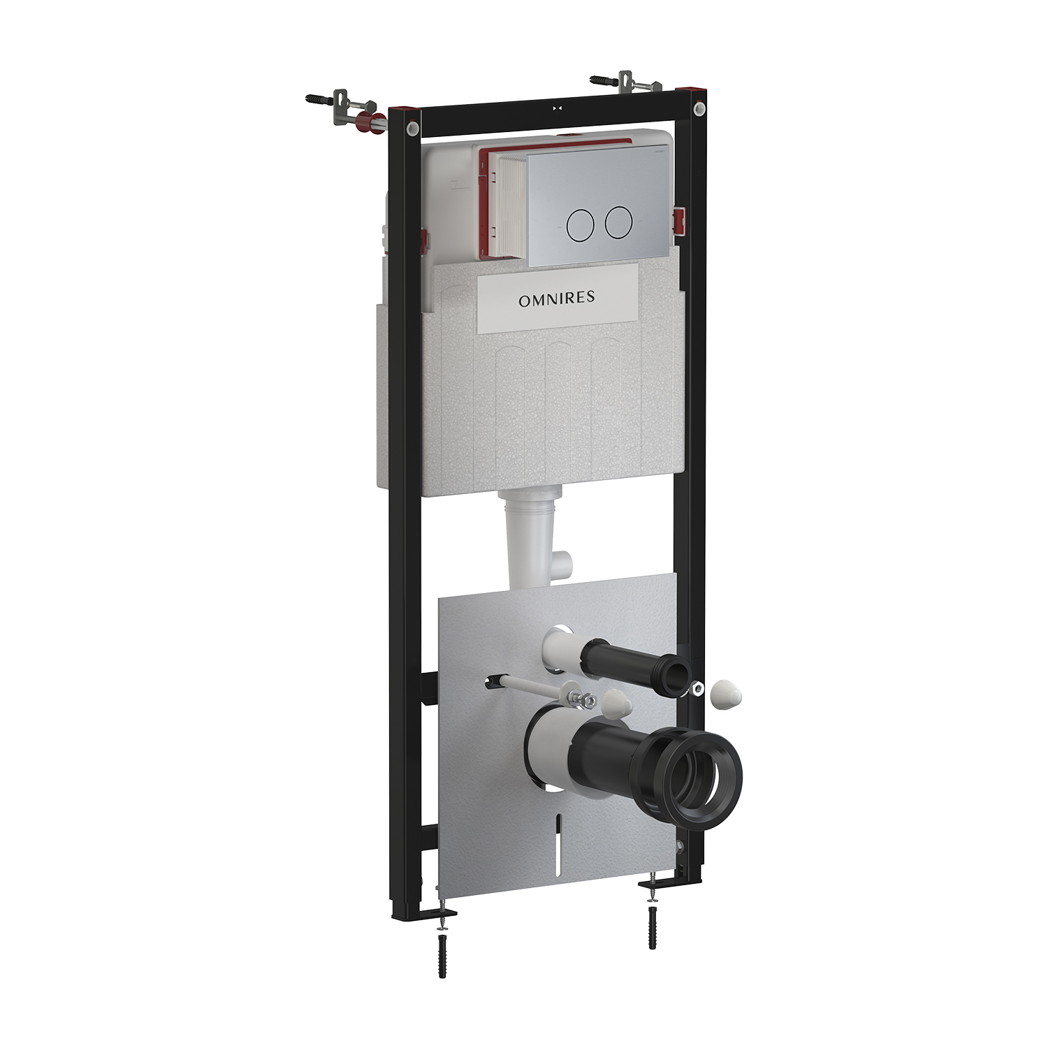 Omnires Eco Flush Set marco empotrado con pulsador para inodoro suspendido STFWCECO1R45-RNI