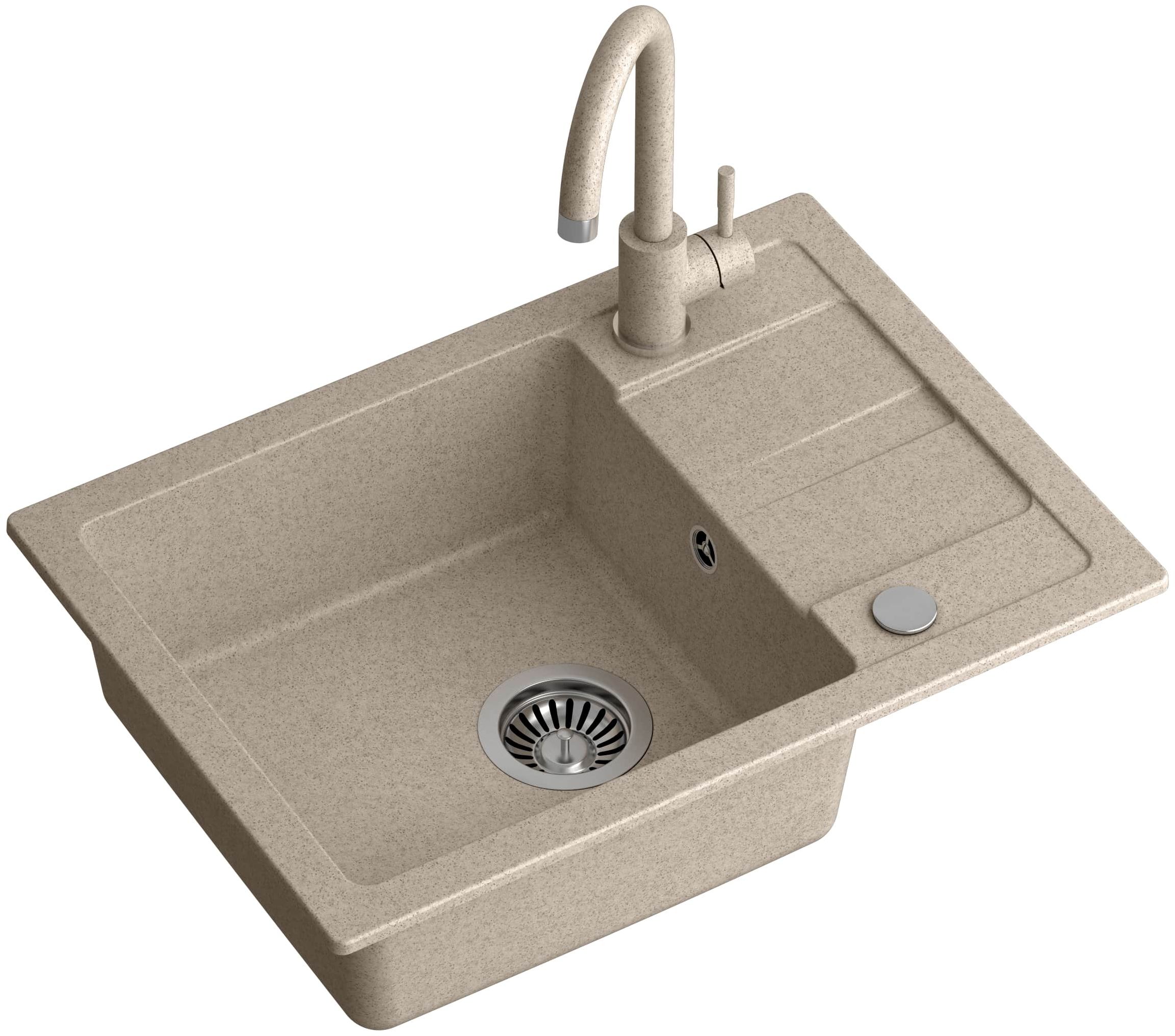 Quadron Go Smart fregadero con grifo beige/beige LA_TQ6244GSBEZ