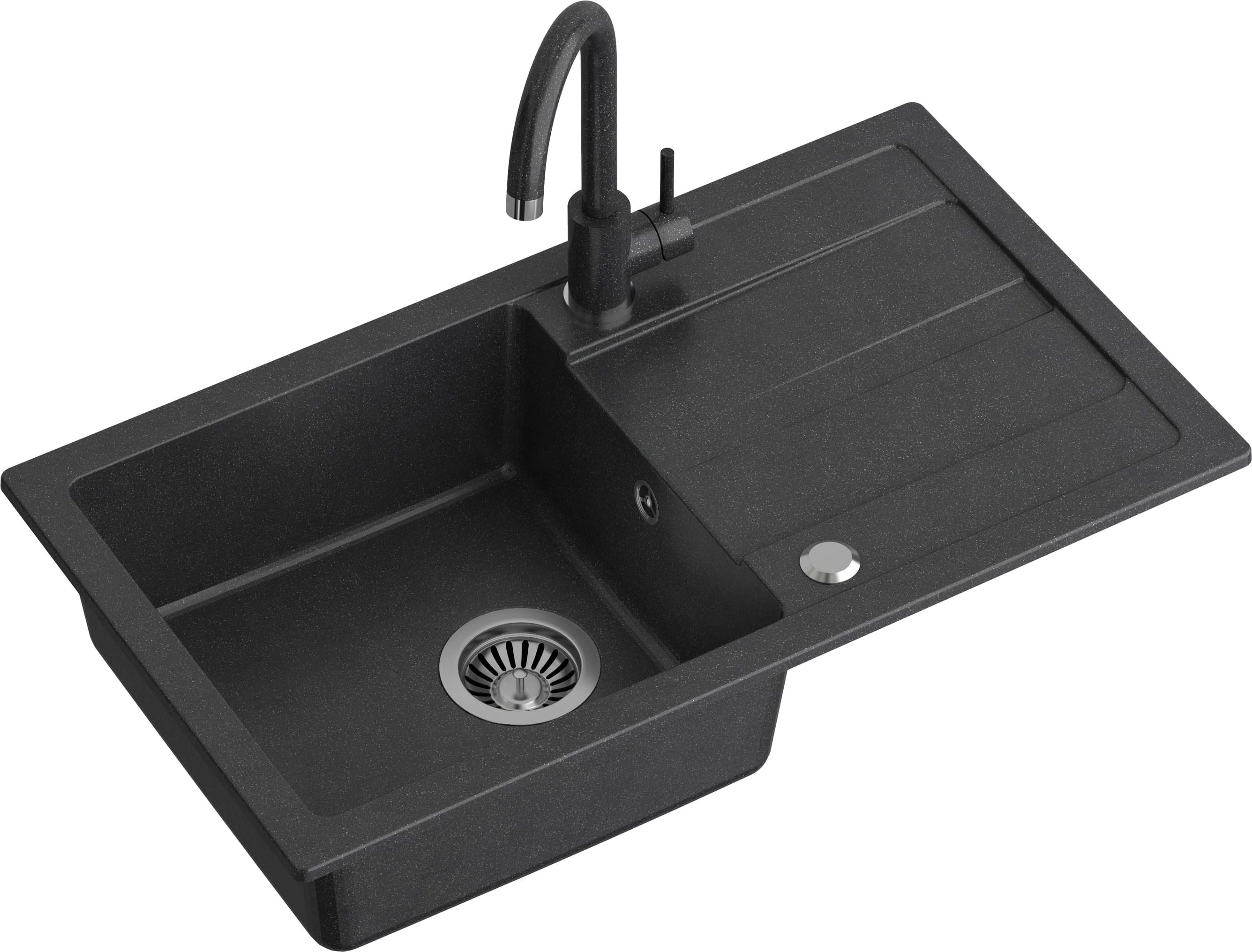 Quadron Go Max fregadero con grifo negro/negro LA_TQ7744GMCZ