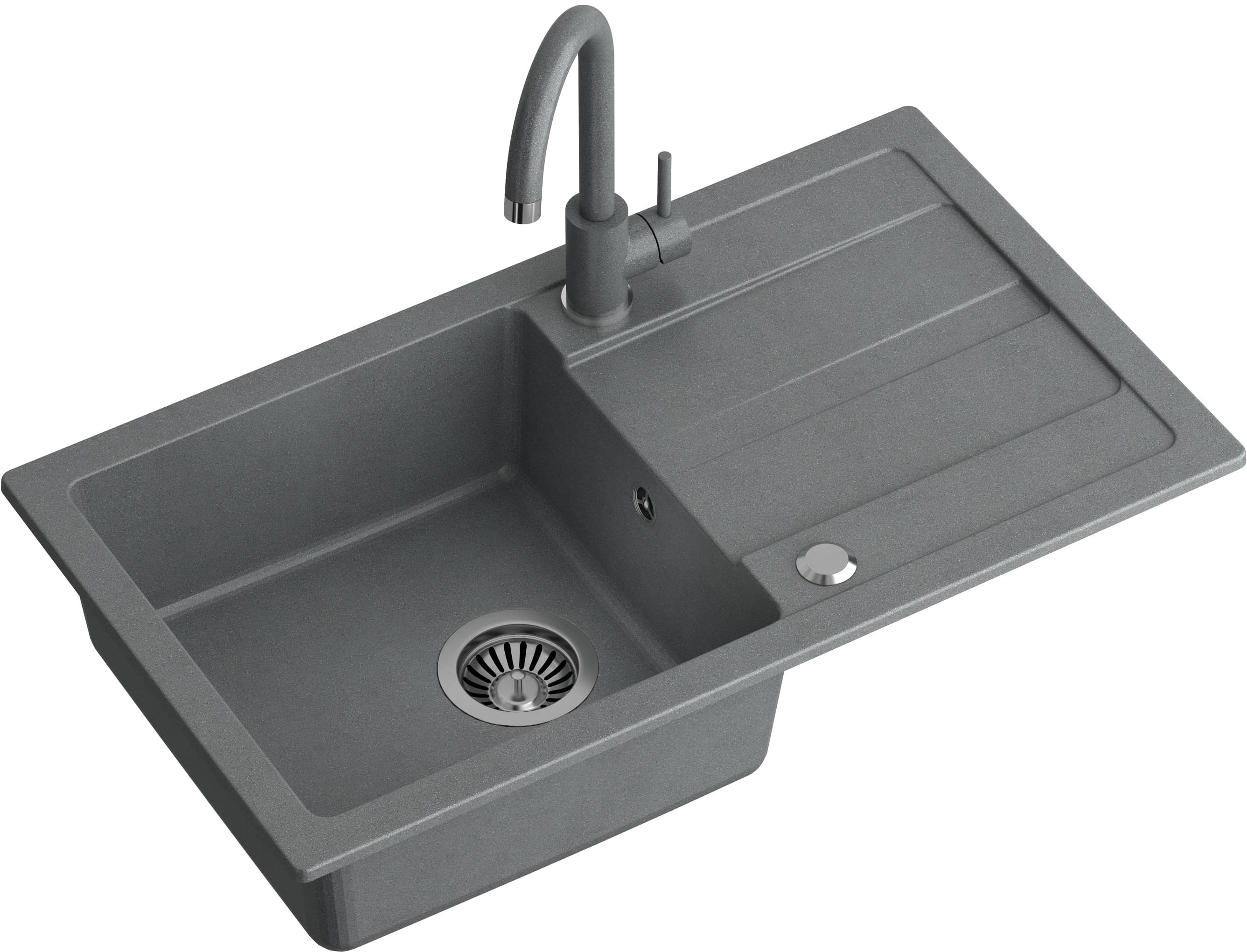 Quadron Go Max fregadero con grifo gris/ LA_TQ7744GMSZ